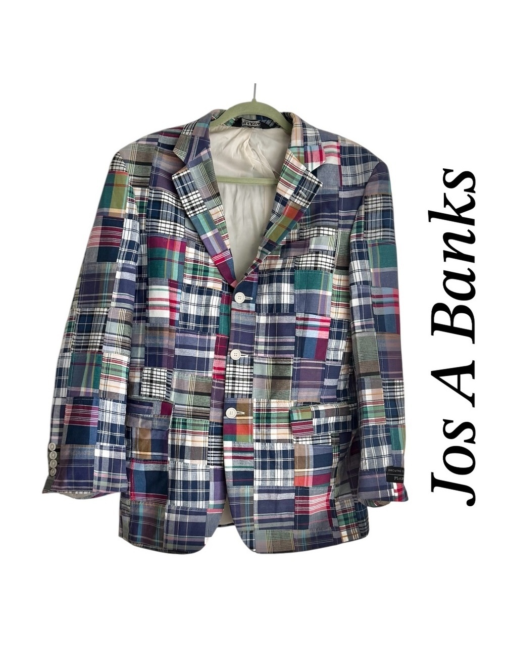 Jos A Bank Patchwork Blazer Size 38R